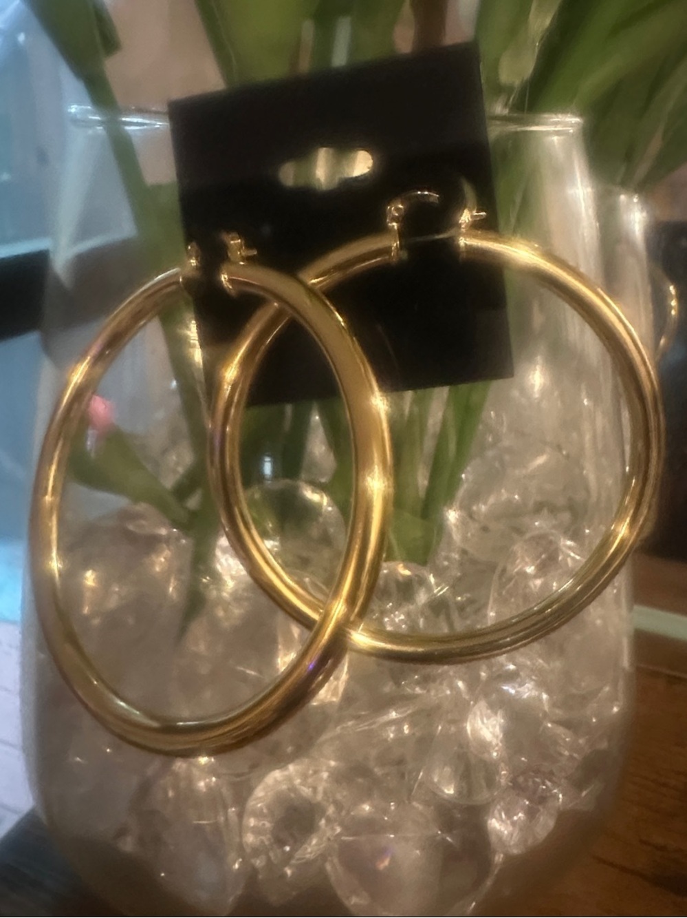 LSJ Chunky Gold-plated Stainless Large Hoop Earrings